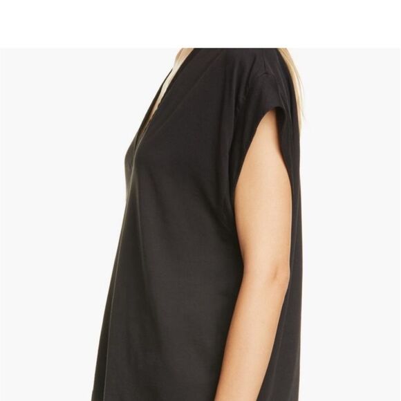 Frame Le High Rise V Neck Tee in Noir Size XL - Picture 6 of 9